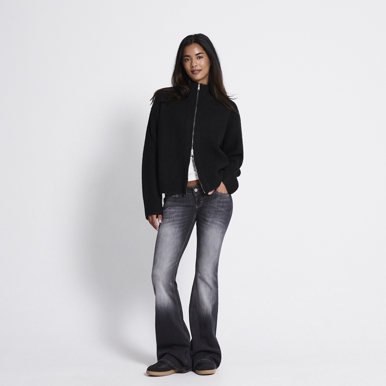 Zip knit cardigan "Zip Cardigan" Black